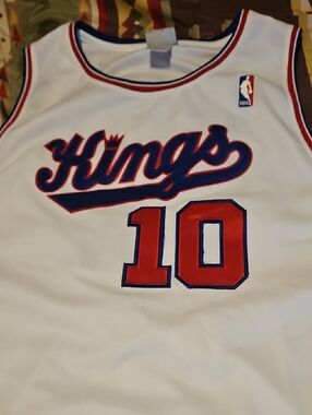 NBA White Kings #10 Jersey with Red & Blue Accents
